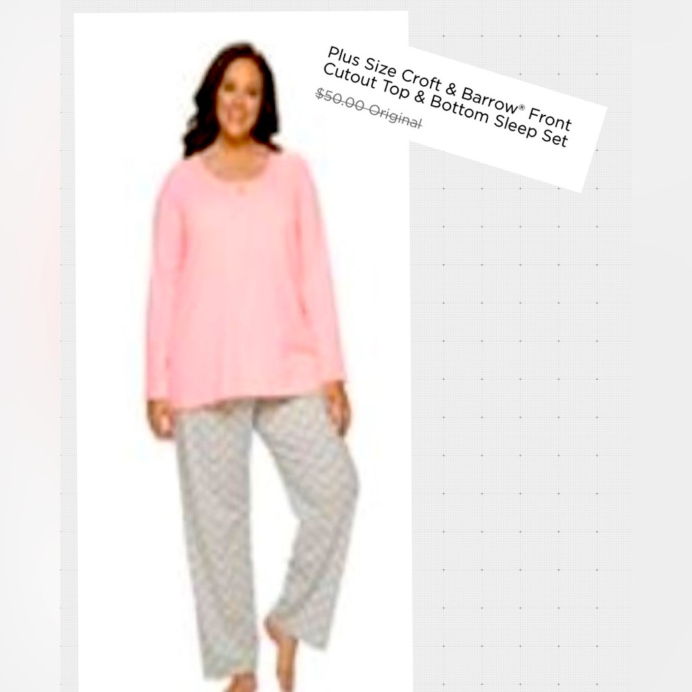 Croft and Barrow Womens plus sleep set, new with tags and still in packaging.
